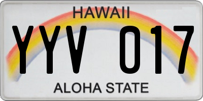 HI license plate YYV017