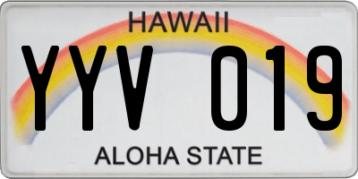 HI license plate YYV019