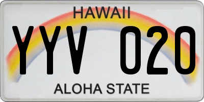 HI license plate YYV020