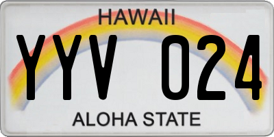 HI license plate YYV024