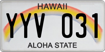 HI license plate YYV031