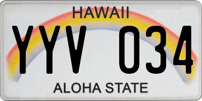 HI license plate YYV034