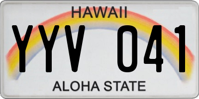 HI license plate YYV041