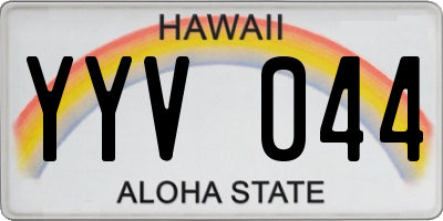 HI license plate YYV044