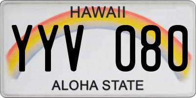 HI license plate YYV080