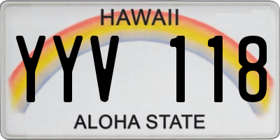 HI license plate YYV118