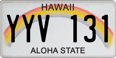 HI license plate YYV131