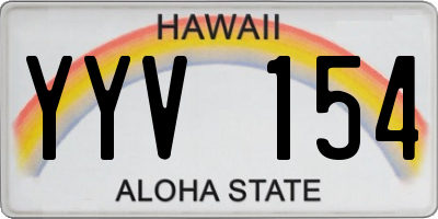HI license plate YYV154