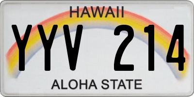 HI license plate YYV214