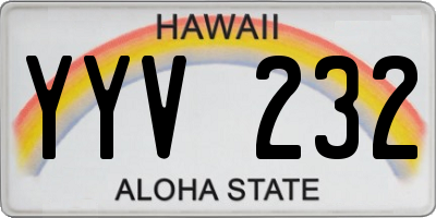 HI license plate YYV232