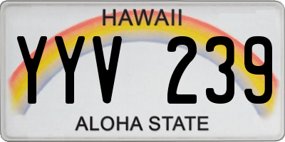 HI license plate YYV239