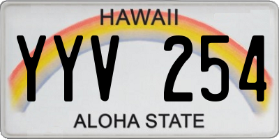 HI license plate YYV254