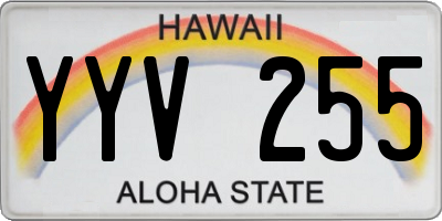 HI license plate YYV255