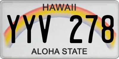 HI license plate YYV278