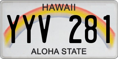 HI license plate YYV281