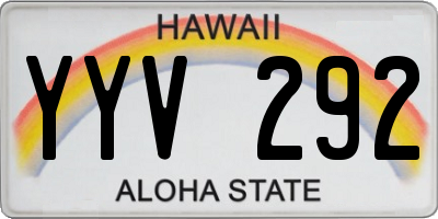HI license plate YYV292