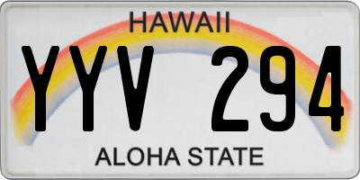 HI license plate YYV294