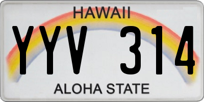 HI license plate YYV314