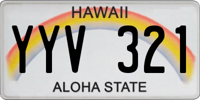 HI license plate YYV321