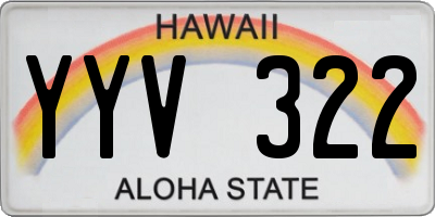 HI license plate YYV322