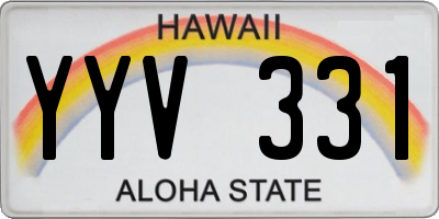 HI license plate YYV331
