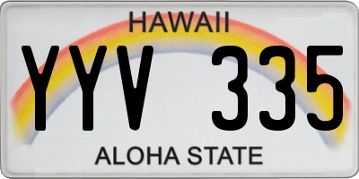 HI license plate YYV335