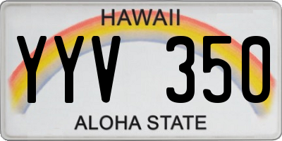 HI license plate YYV350