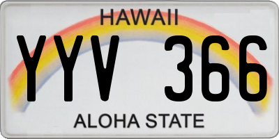 HI license plate YYV366