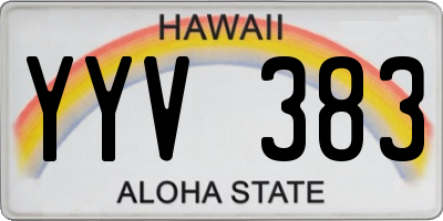HI license plate YYV383
