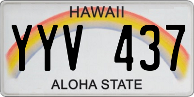 HI license plate YYV437