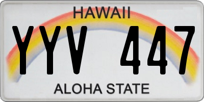 HI license plate YYV447