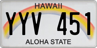 HI license plate YYV451