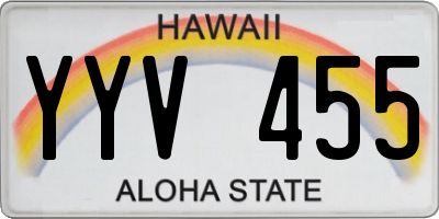 HI license plate YYV455