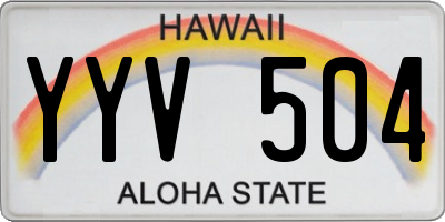HI license plate YYV504