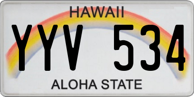 HI license plate YYV534
