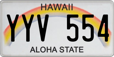 HI license plate YYV554