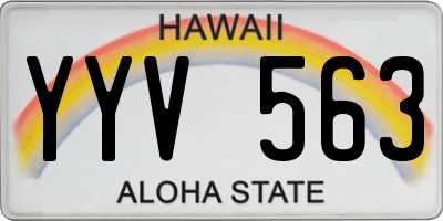 HI license plate YYV563