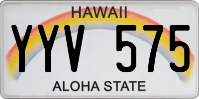 HI license plate YYV575