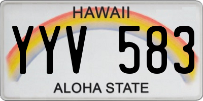 HI license plate YYV583