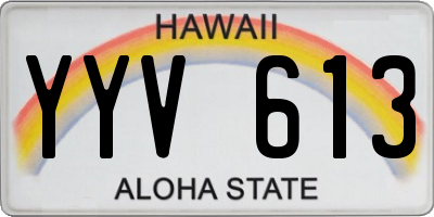 HI license plate YYV613
