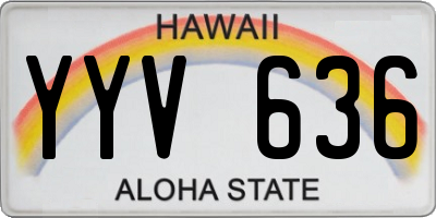 HI license plate YYV636