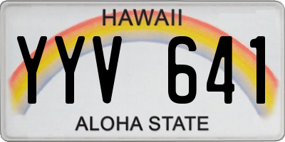 HI license plate YYV641