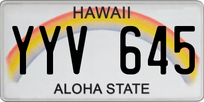 HI license plate YYV645