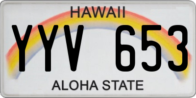 HI license plate YYV653