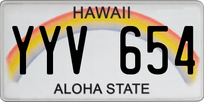 HI license plate YYV654