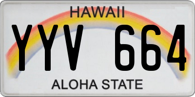 HI license plate YYV664