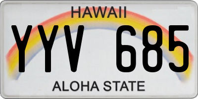 HI license plate YYV685