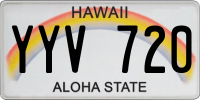 HI license plate YYV720