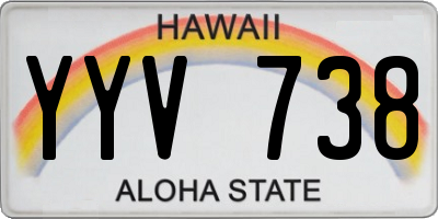 HI license plate YYV738