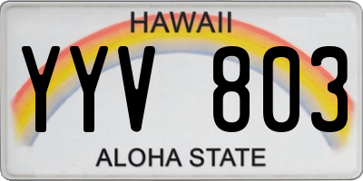 HI license plate YYV803
